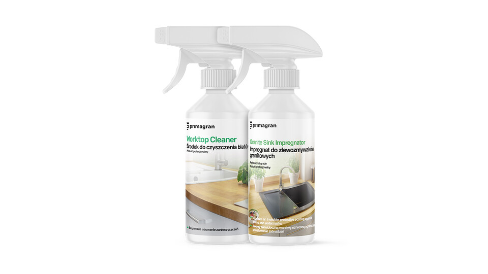 Agent de impregnare pentru chiuvete de granit 250 ml + Detergent pentru blaturi 250 ml