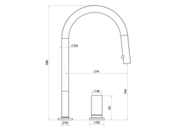 Robinet de bucătărie cu control separat și duză extensibilă 9050 Primagran