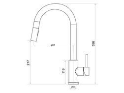 Baterie fără atingere cu gura de scurgere extensibilă și 2 tipuri de pulverizare Primagran 9110 Sensor Touch